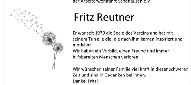Ehrenvorsitzender Fritz Reutner